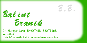 balint branik business card